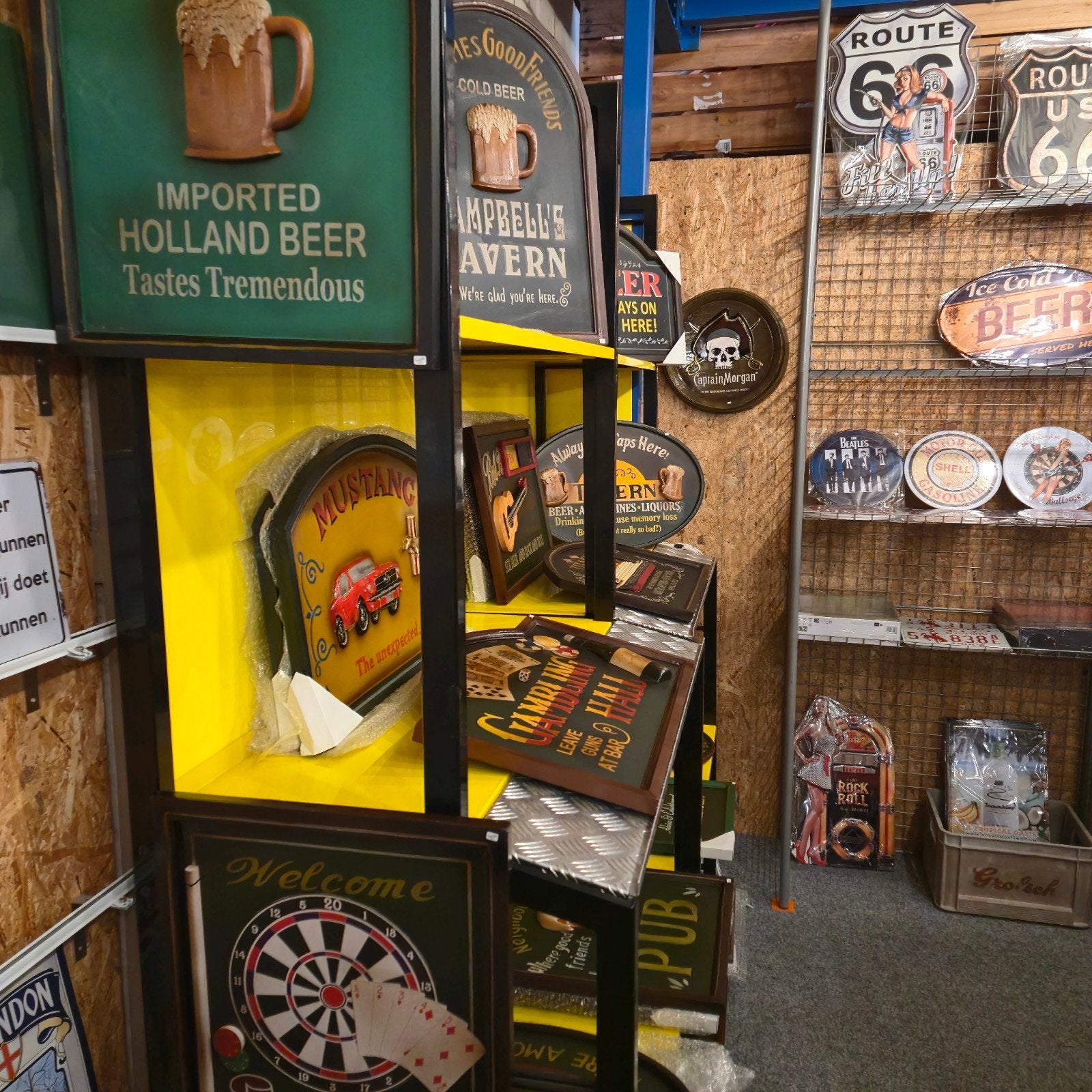Pop-up store reclamebord mancave café metalen reclame borden, Huis en Inrichting, Gebruikt, ., Ophalen of Verzenden, .