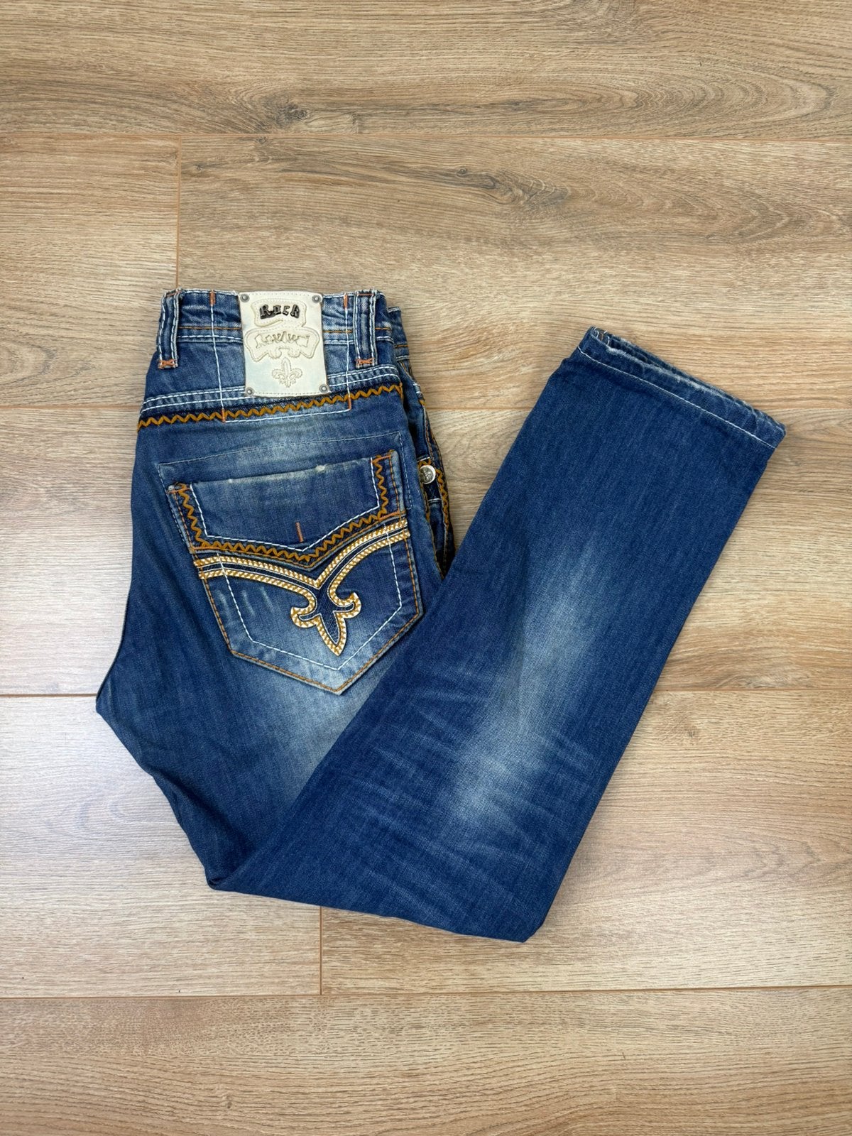 Rock Revival Jeans donkerBlauw Maat 32, Kleding | Heren, Spijkerbroeken en Jeans, Verzenden, Zo goed als nieuw, Blauw, W32 (confectie 46) of kleiner
