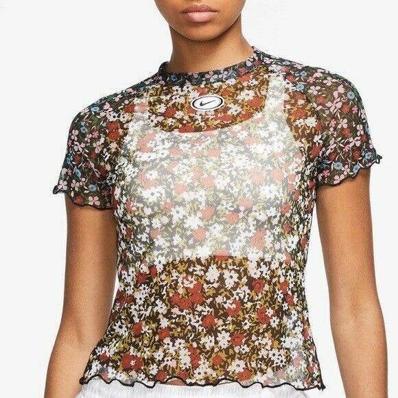 Nike doorschijnende floral top / shirt mesh maat S nr 48331, ., Nike, Ophalen of Verzenden, Zo goed als nieuw