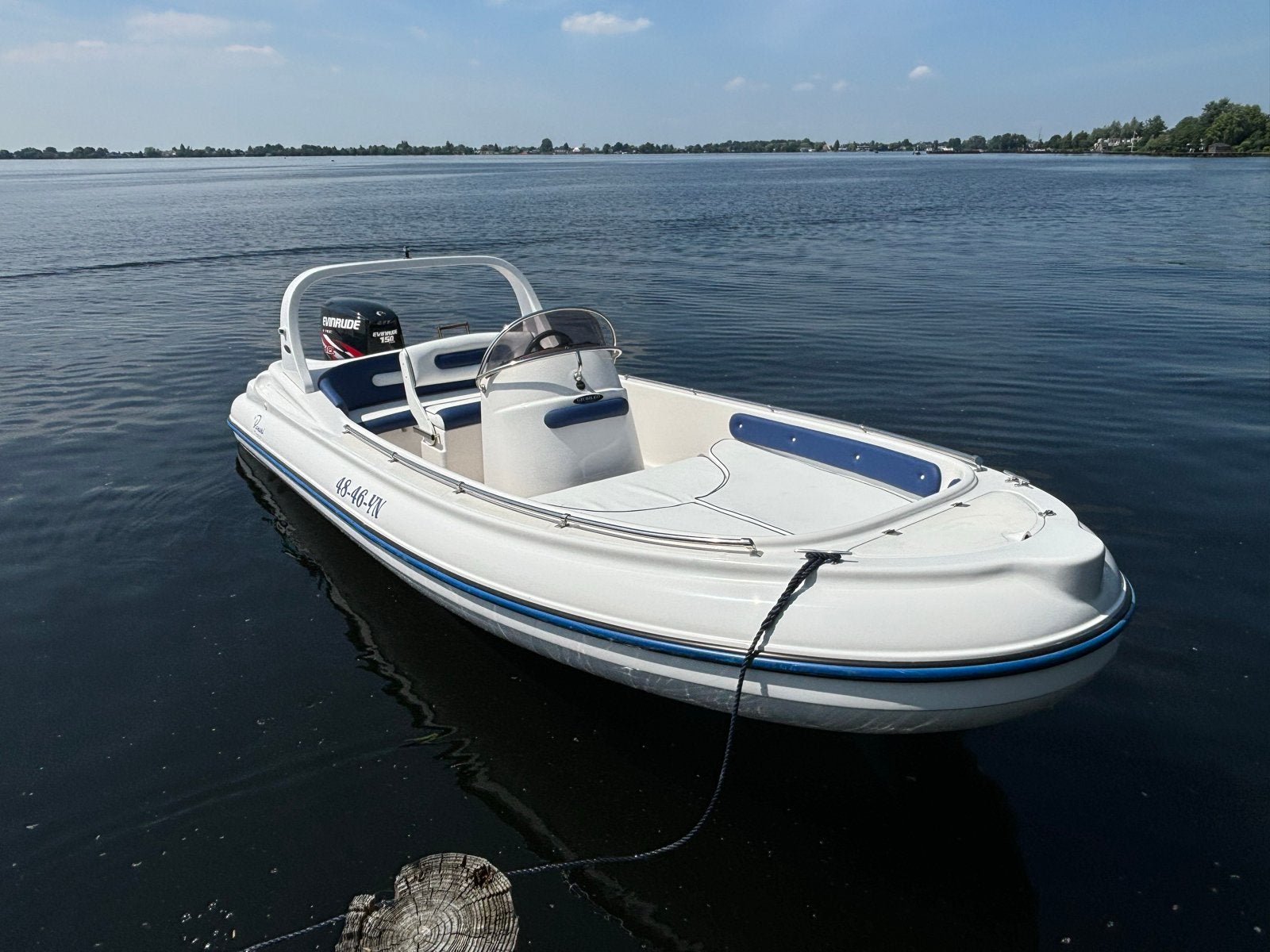 Stoere Ranieri Giubileo consoleboot 150 pk etec, Watersport en Boten, Vis- en Consoleboten, Zo goed als nieuw, Overige merken