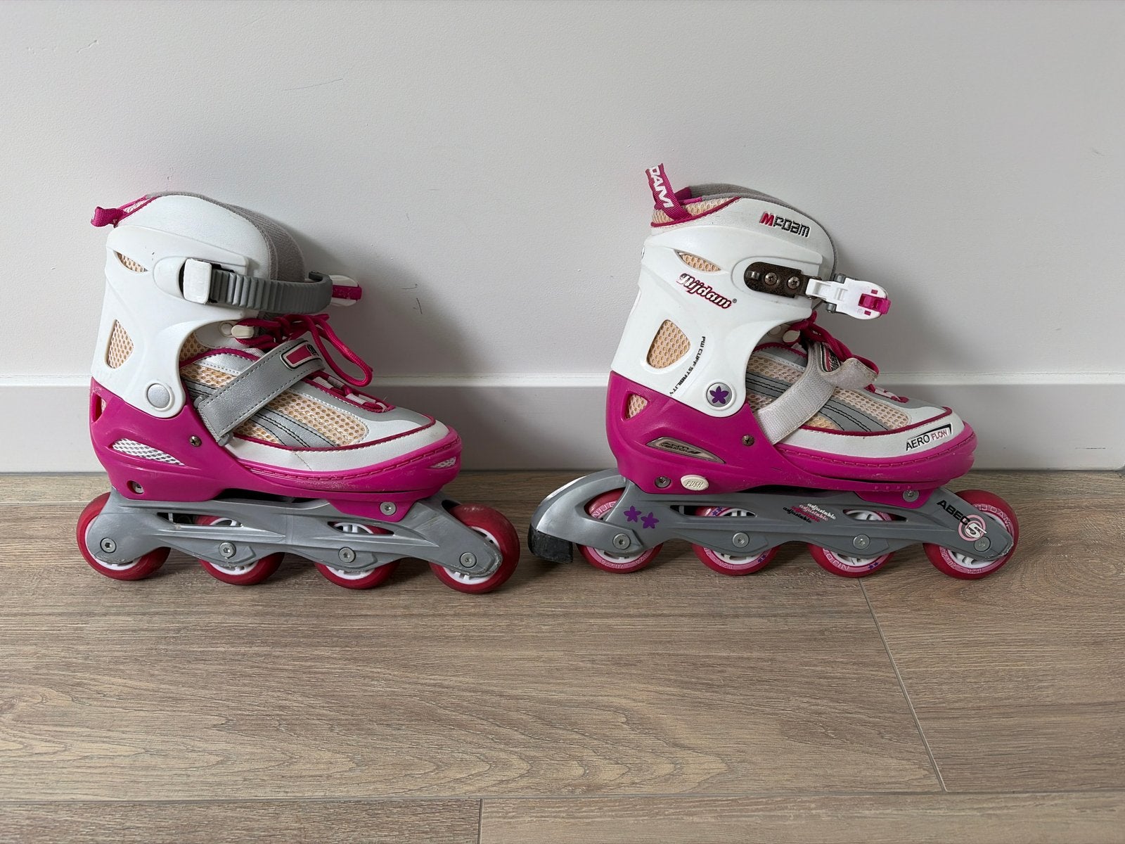 Nijdam roze inline skates verstelbaar maat 38-41 ABEC 5, Overige merken, Kinderen, Ophalen of Verzenden, Inline skates 4 wielen