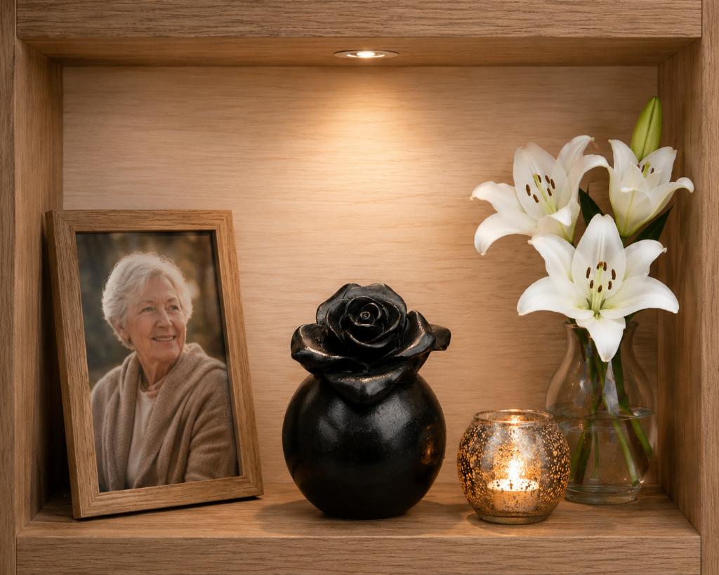 mini urn / asurn / ROOS/ brons, Huis en tuin decoratie Marie, Nieuw, Info@huisentuindecoratiemarie.nl, Peize