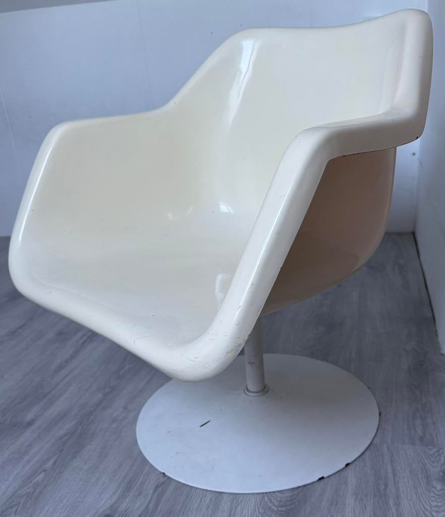 Kuipstoel vintage design style vitra, Huis en Inrichting, Stoelen, Ophalen, Gebruikt, Wit, Retro vintage