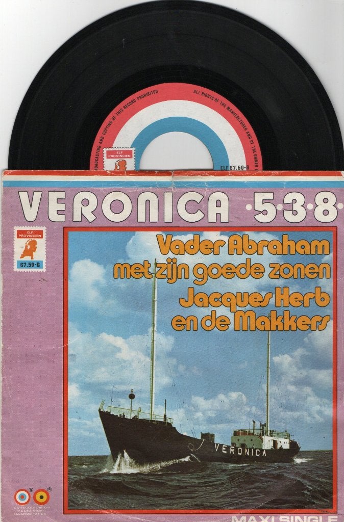 Vader Abraham Met / Jacques Herb – Veronica 538, Cd's en Dvd's, Ophalen of Verzenden, Gebruikt, 7 inch, Levenslied of Smartlap