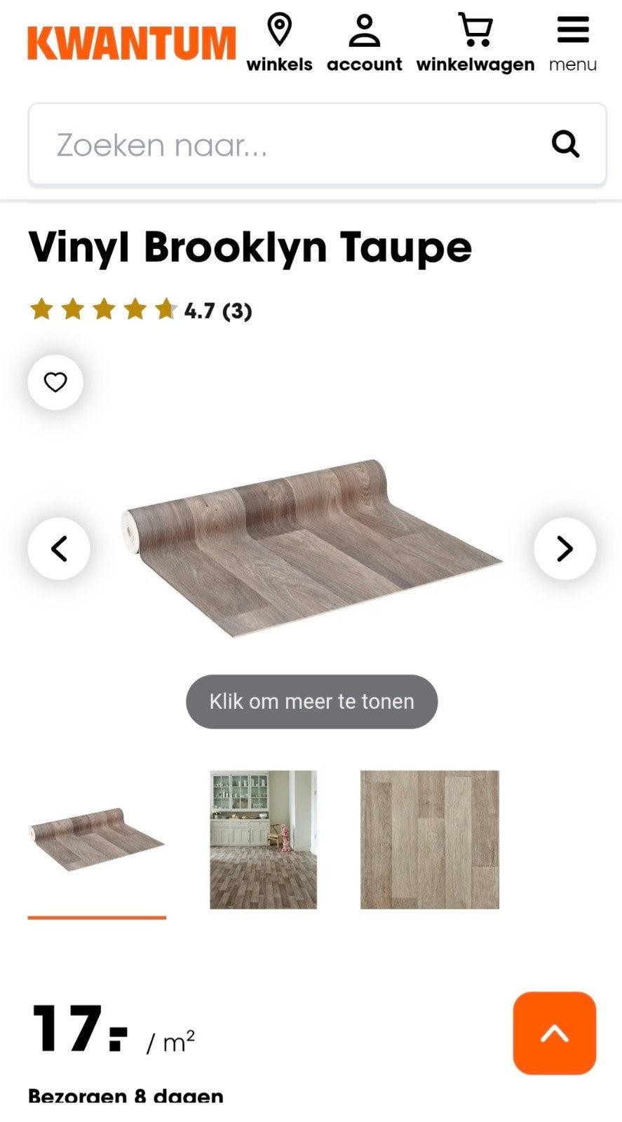 Zeil Kwantum, Huis en Inrichting, Ophalen, Gebruikt, Bruin, Vinyl
