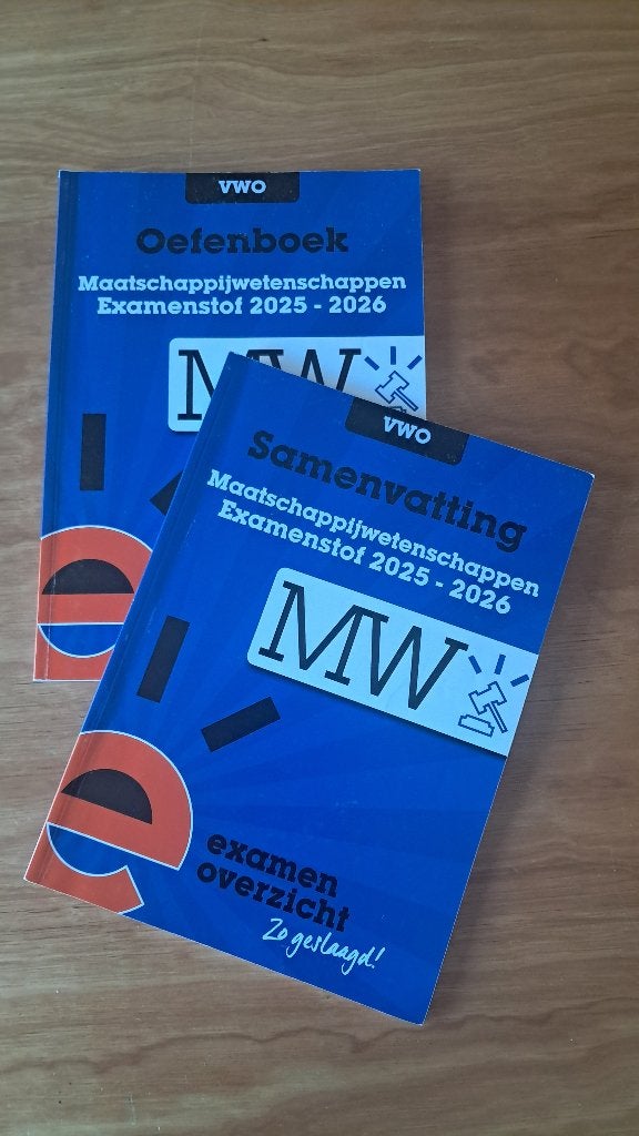 Examen overzicht MW 2025-2026, Gelezen, Overige vakken, VWO, Ophalen of Verzenden