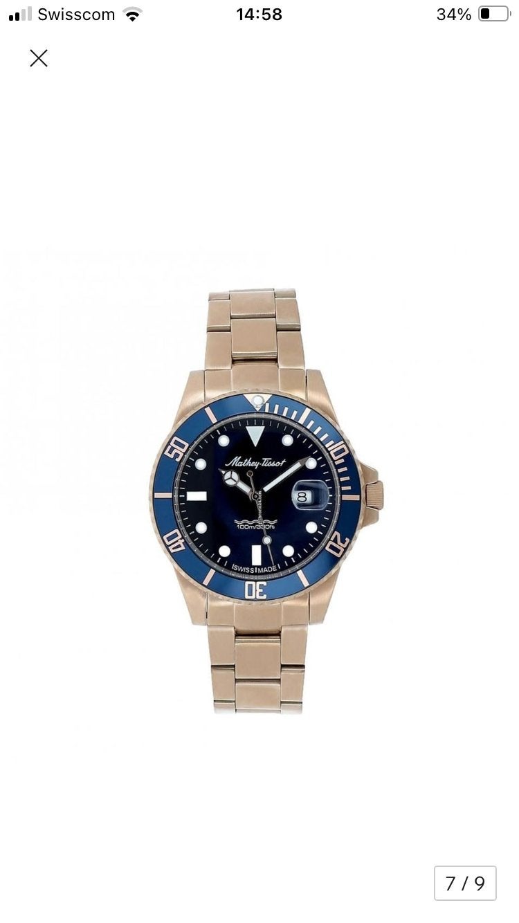 Mathey-Tissot Mathy Vintage Herenhorloge - Roségoudkleurig, Overige merken, Staal, Polshorloge, Nieuw