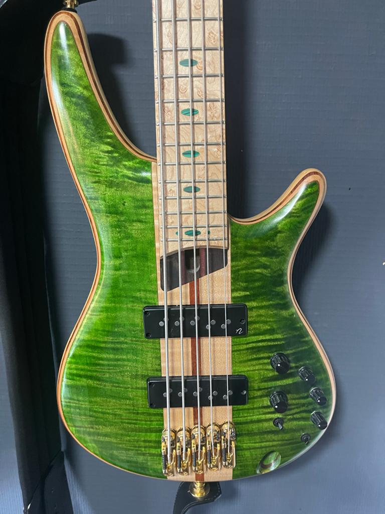 Prijsverlaging. Ibanez SR5FMDX Premium basgitaar., Muziek en Instrumenten, Snaarinstrumenten | Gitaren | Bas, Ophalen of Verzenden