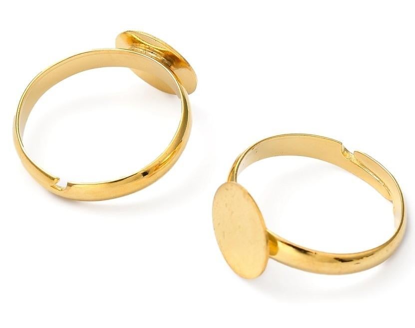 Verstelbare goldplated ring voor plakstenen/cabochons, SINO-SEAR GmbH, Nieuw, Ophalen of Verzenden, Info@sino-sear.com