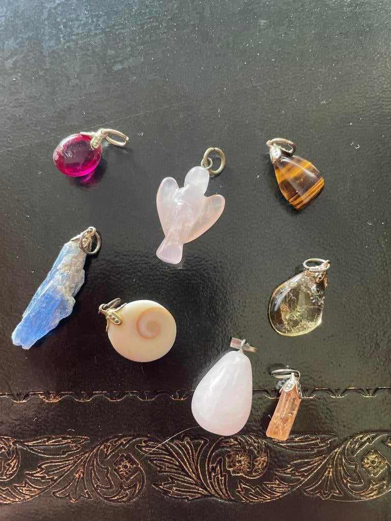 Diverse Edelsteen hangers - Unieke Collectie, Overige merken, Zo goed als nieuw, 4 bedels of meer, Edelsteen