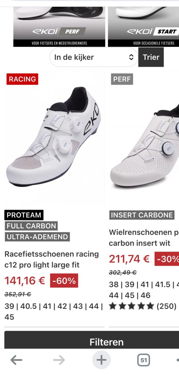 Racefiets schoenen Ekoi maat 44, Ophalen, Zo goed als nieuw