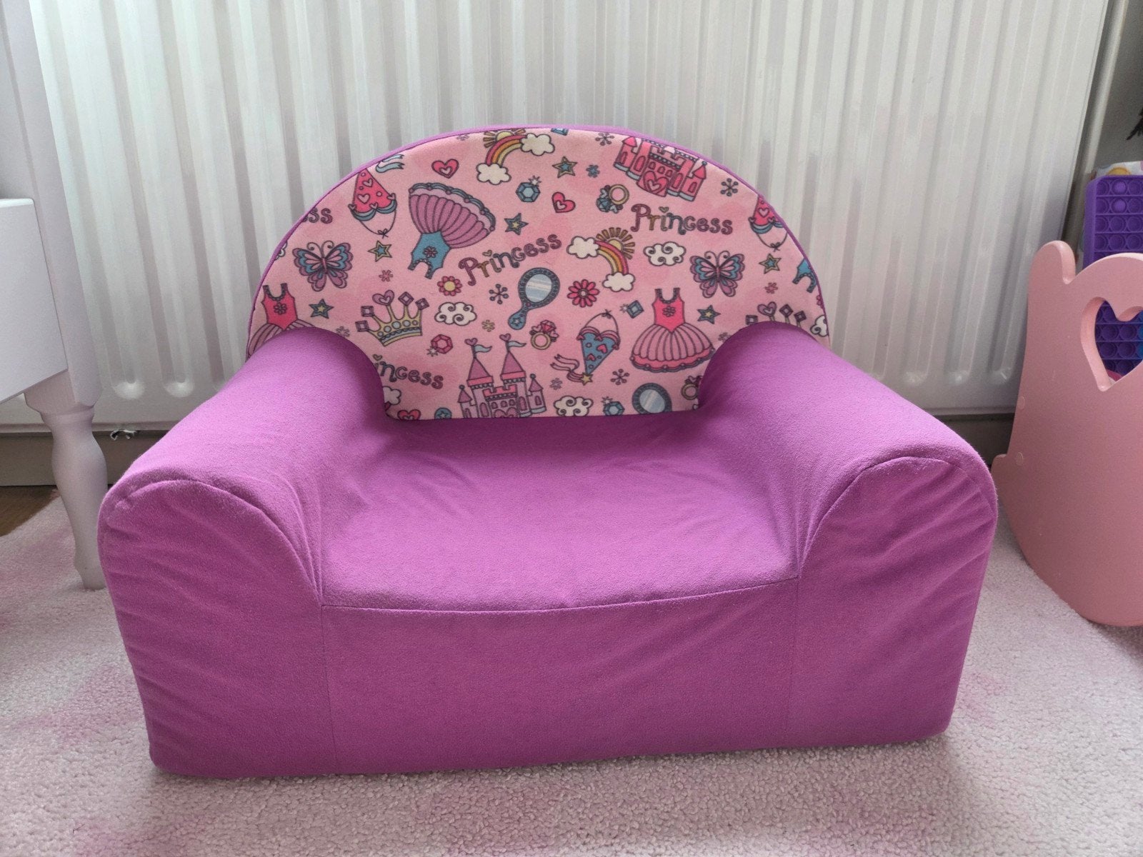Kinderfauteuil kinderstoel roze prinses, Ophalen, Zo goed als nieuw, Overige typen