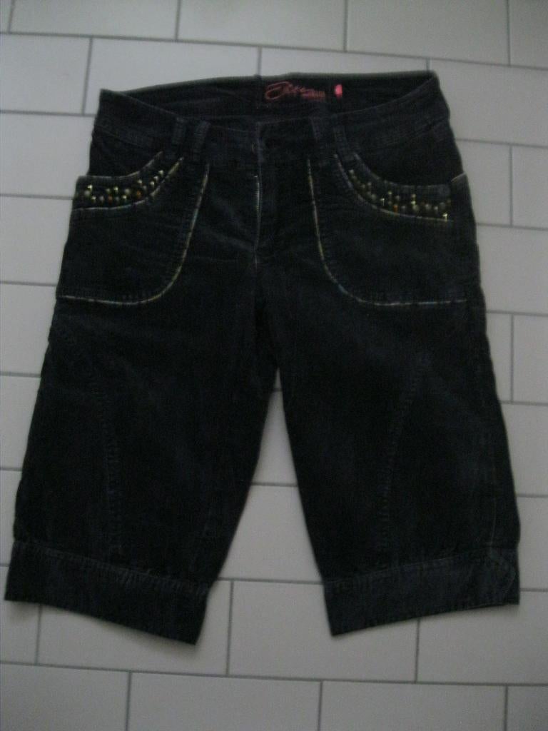 maat M, (38) 1 D-Lite broek / capri, zwart velours 3/4, Kleding | Dames, Maat 38/40 (M), Kort, Zwart, Ophalen of Verzenden