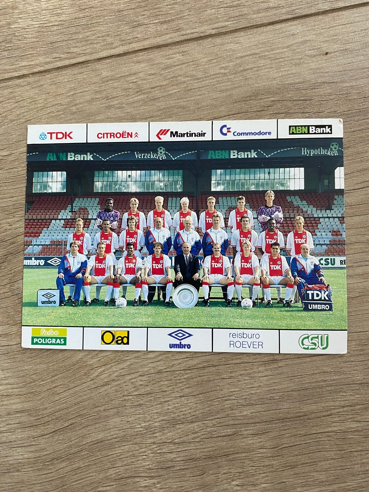 Elftalfoto A.F.C. "AJAX" Amsterdam Seizoen 1990-1991, Ophalen of Verzenden, Gebruikt, Ajax, Poster, Plaatje of Sticker