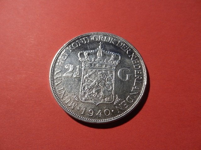 2 1/2  gulden 1940  mooie kwaliteit zie foto's, Postzegels en Munten, Munten | Nederland, Zilver, Ophalen of Verzenden, Koningin Wilhelmina