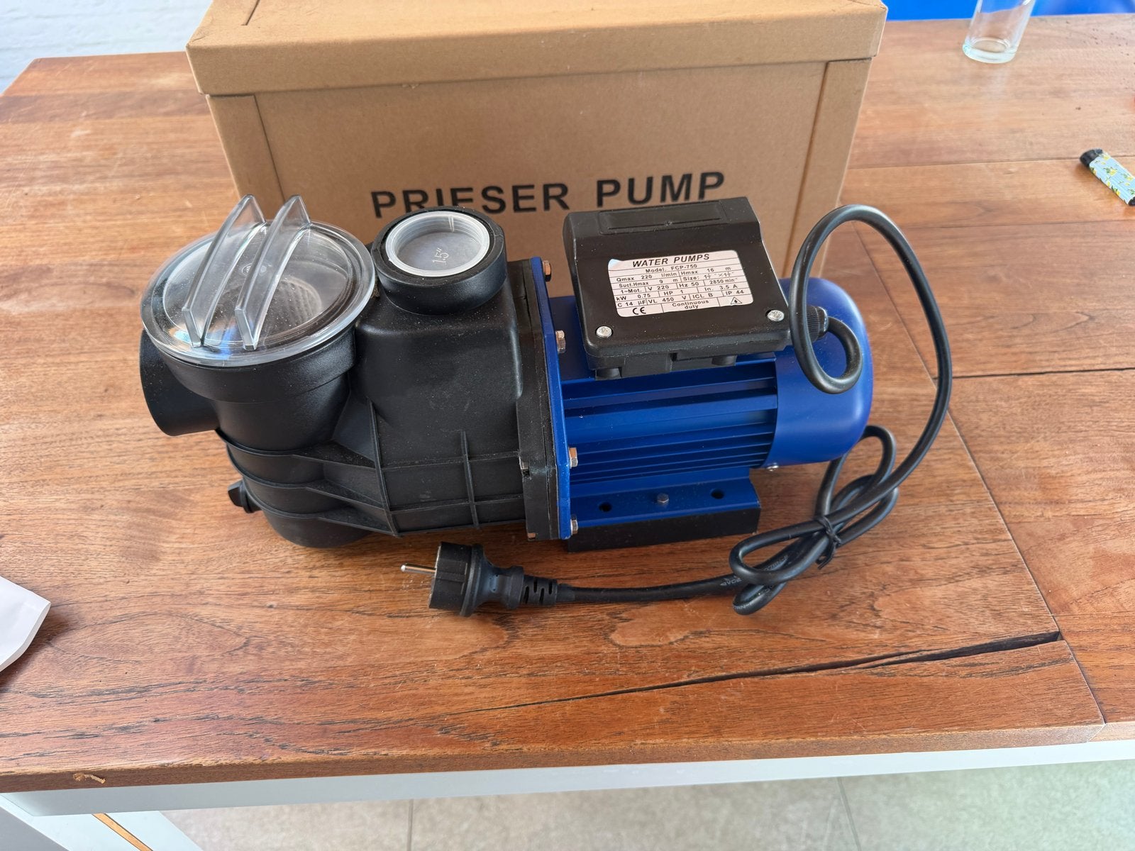 Nieuwe FCP-750 Zwembadpomp 750W 1PK - 220L/min - Nooit gebru, Ophalen of Verzenden, Nieuw, Zwembadpomp