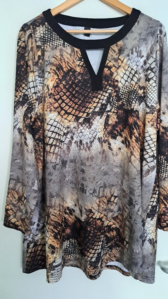 W 3 Animalprint travel tuniek Yoek XL 50/52, Kleding | Dames, Yoek, Zwart, Maat 46/48 (XL) of groter, Ophalen of Verzenden