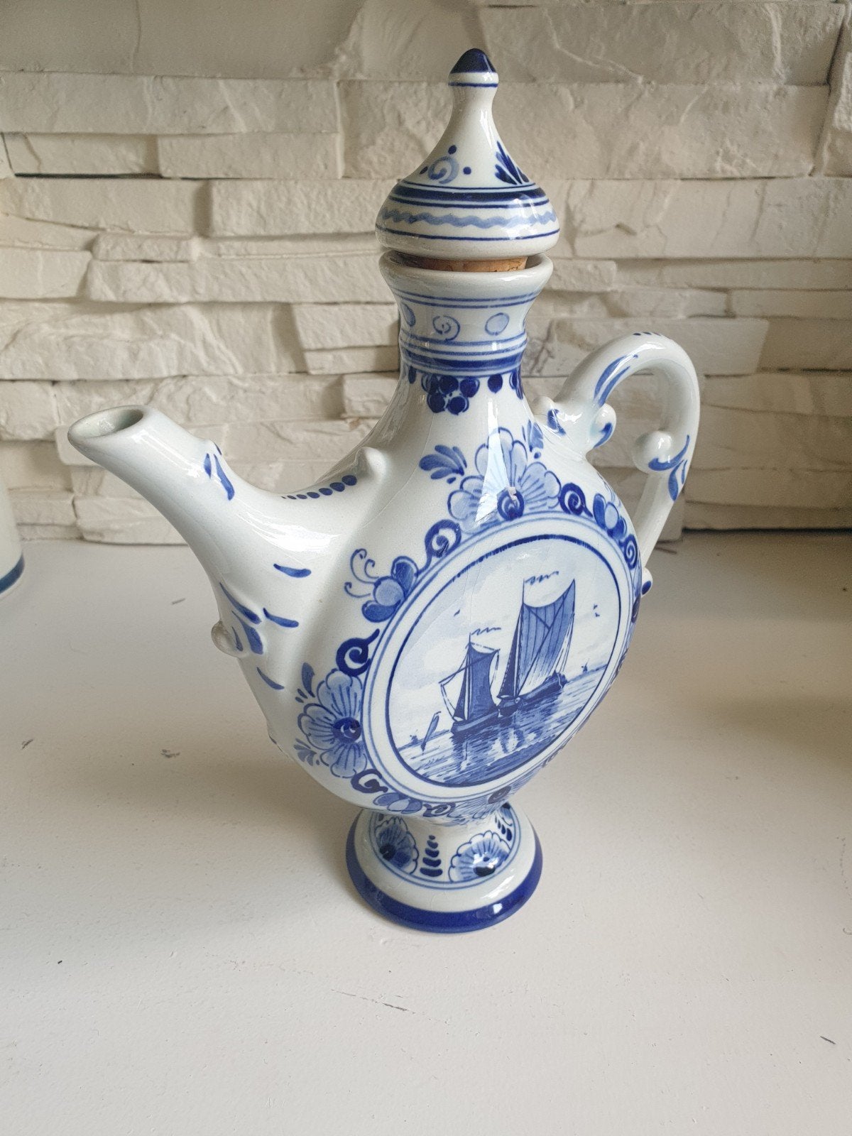 Orig.Delfts Blauwe karaf van Herman Jansen Holland handpaint, Ophalen of Verzenden