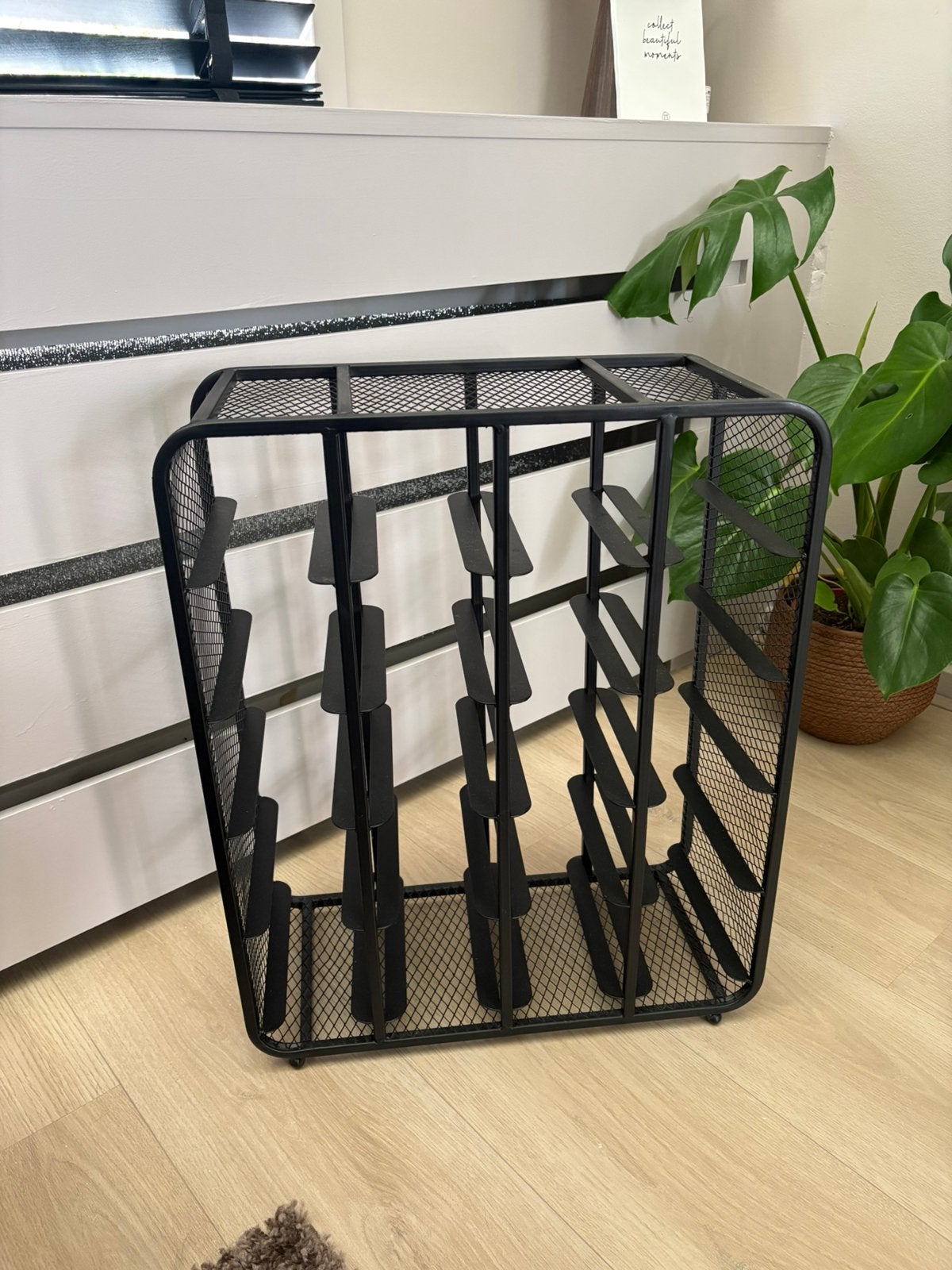 Stalen wijnrek voor 20 flessen, Huis en Inrichting, Woonaccessoires | Wijnrekken, Ophalen, Zo goed als nieuw, Metaal, 75 cm of meer