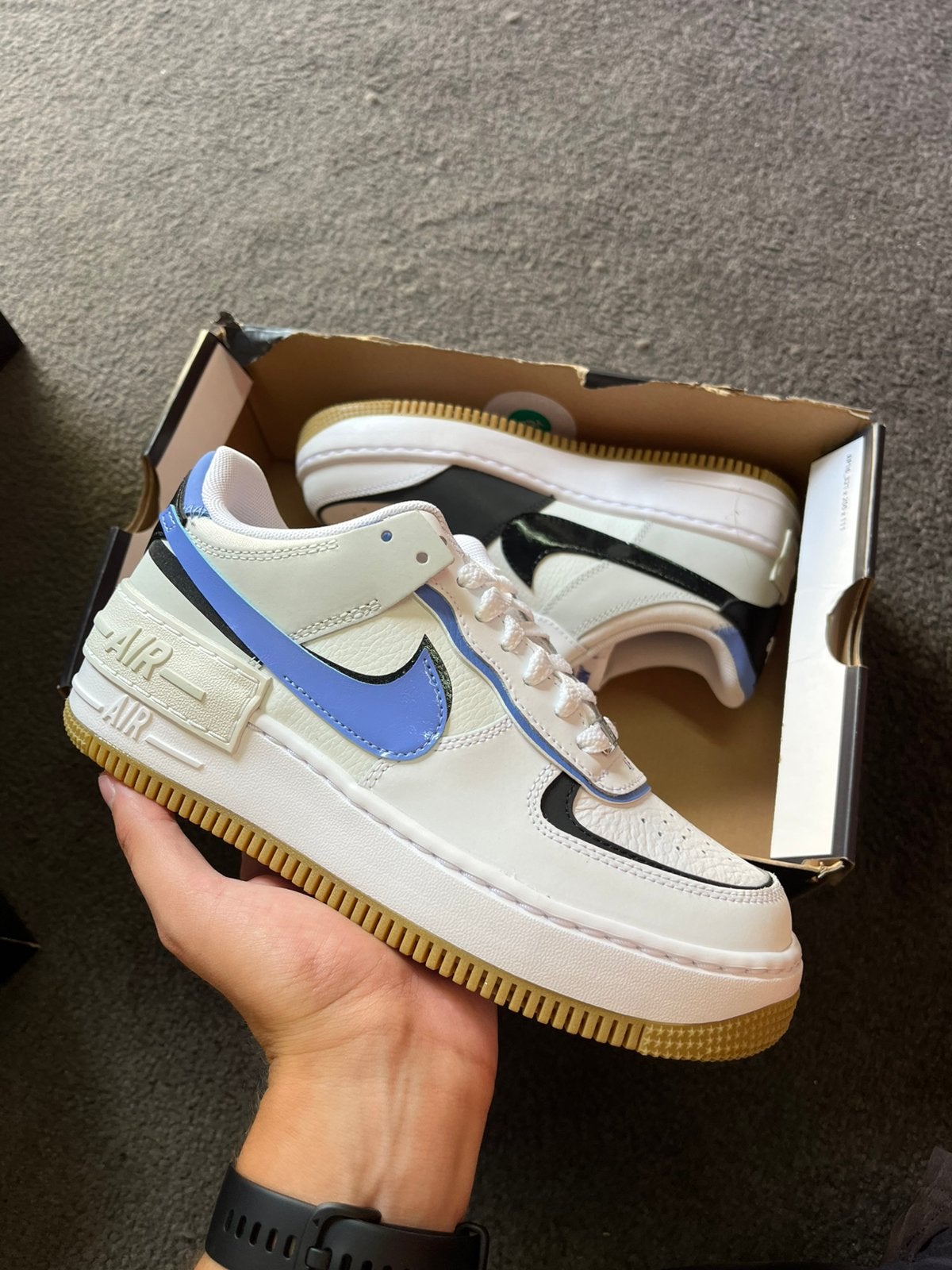Nike Air Force 1 Shadow Wit Blauw Zwart - Maat 38, Wit, Nieuw, M, Ophalen of Verzenden