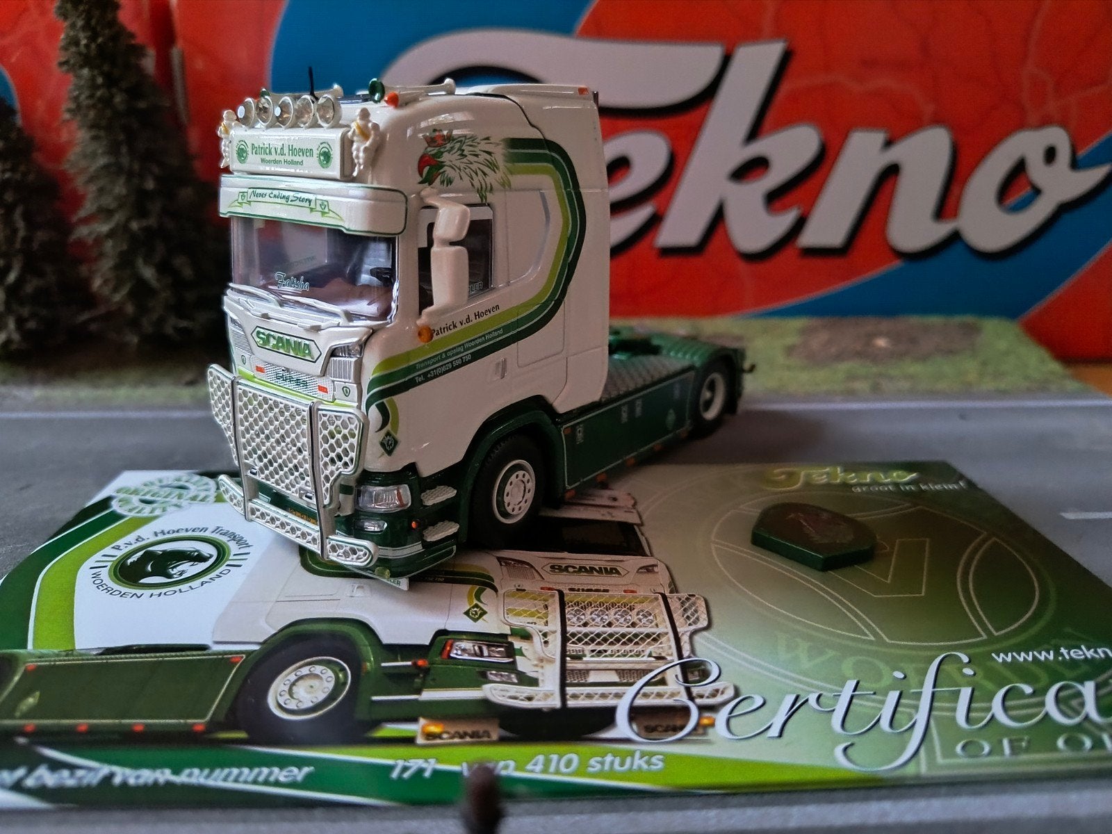 Tekno Scania Patrick Van Den Hoeven, Hobby en Vrije tijd, Ophalen of Verzenden, Zo goed als nieuw, Bus of Vrachtwagen, Tekno