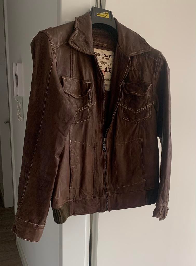 Leren Green Coast. Jasje, nieuw, Ophalen of Verzenden, Zo goed als nieuw, Maat 46/48 (XL) of groter, Bruin