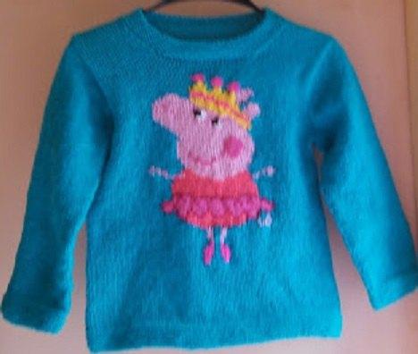 Peppa Pig met kroon en tutu trui breipatroon, Hobby en Vrije tijd, Breien en Haken, Ophalen of Verzenden, Zo goed als nieuw, Breien