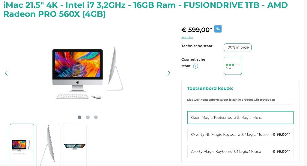 iMac 2019 32GB, Computers en Software, 32 GB, IMac, Ophalen of Verzenden, Zo goed als nieuw