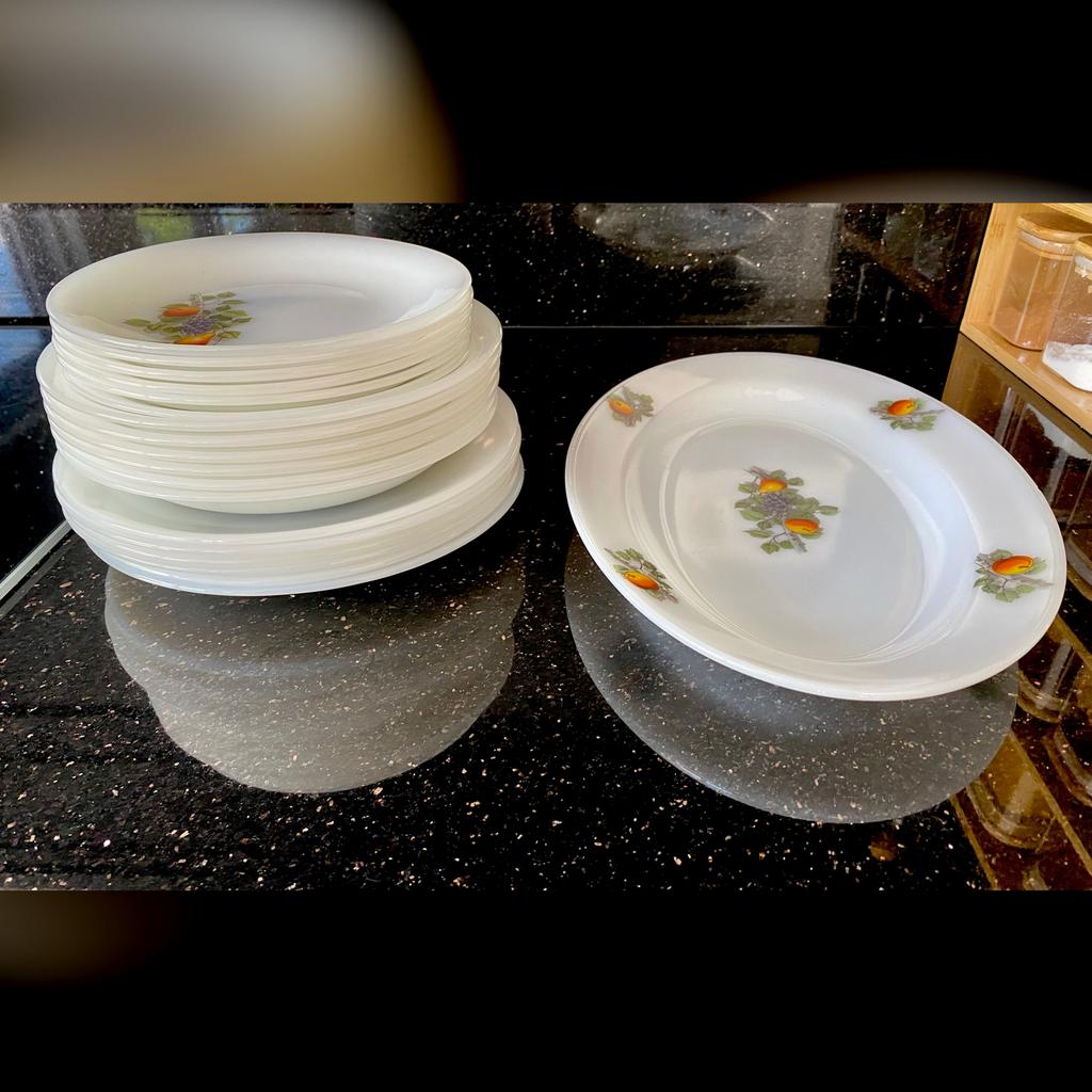 Vintage Arcopal France Fruits Borden Set, Ophalen of Verzenden