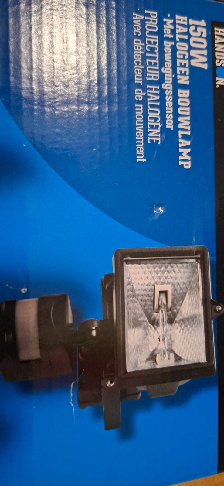150W Halogeen Bouwlamp met Bewegingssensor, Ophalen of Verzenden, Nieuw, 50 tot 200 watt, Lamp met armatuur