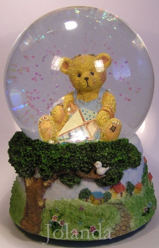 Cherished Teddies Muziekdoos Waterglobe Spring, Ophalen of Verzenden, Zo goed als nieuw, Beeldje, Cherished Teddies