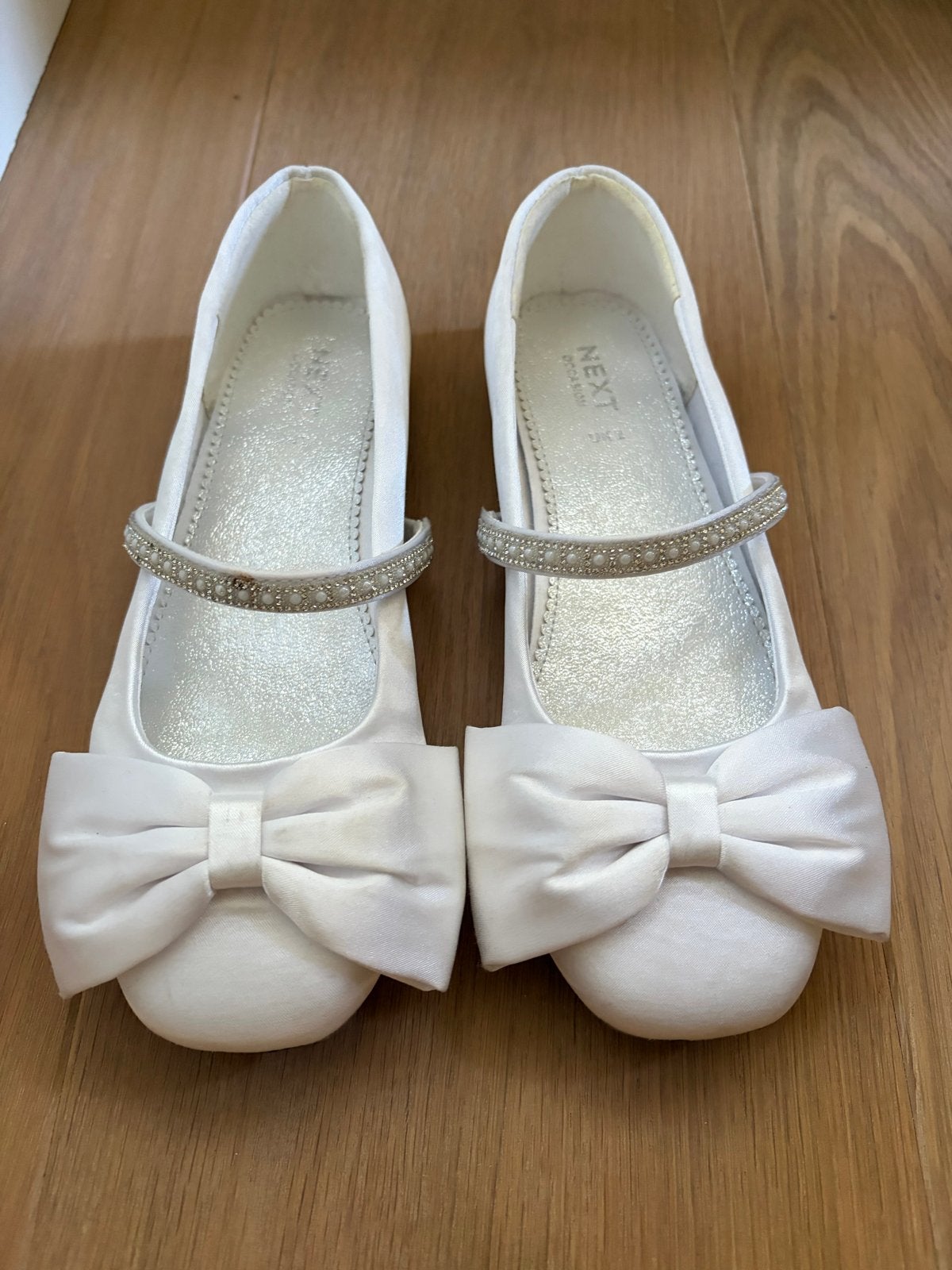 Next Mart Jane Witte ballerina’s met strik en glitterbandje, Gebruikt, Meisje, Schoenen, Ophalen of Verzenden