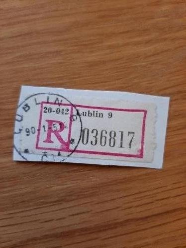 Polen aantekenstrookje Lublin, Verzenden, Polen, Gestempeld