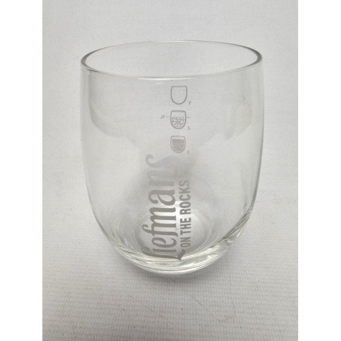 # Liefmans on the rocks glas witte blokletters, Verzamelen, Glas en Borrelglaasjes, Ophalen of Verzenden, Gebruikt, Bierglas
