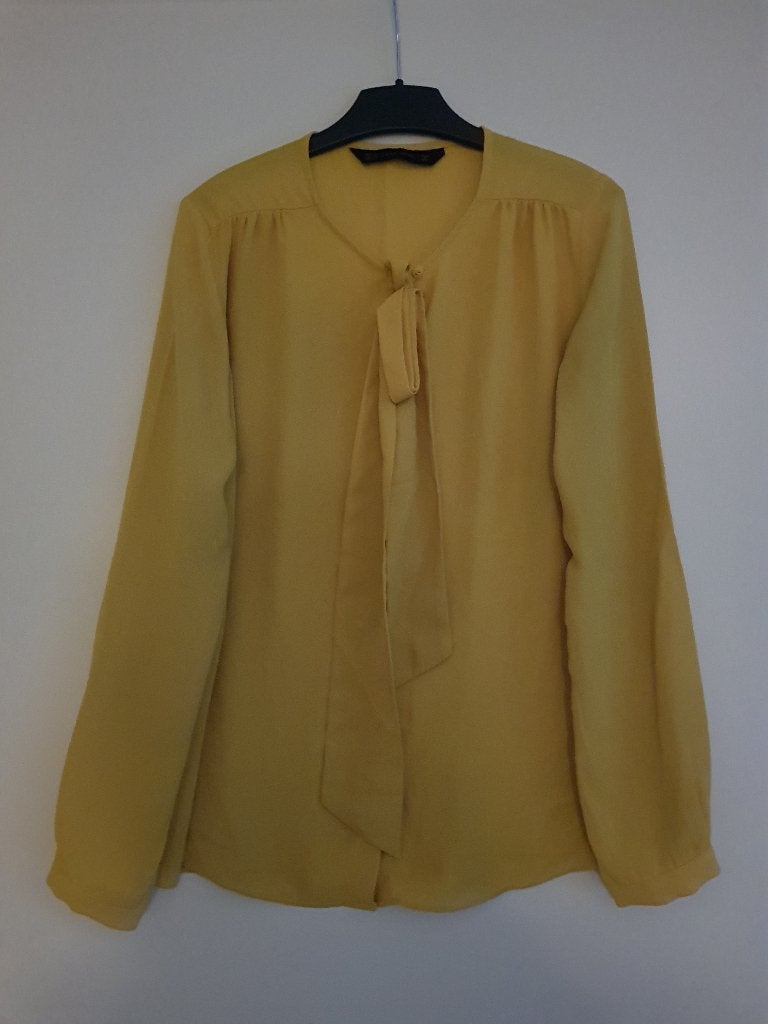 Chique blouse voor dames -- maat XS / 34 -- Zara Basic, Kleding | Dames, Geel, Ophalen of Verzenden, Zo goed als nieuw, Maat 34 (XS) of kleiner