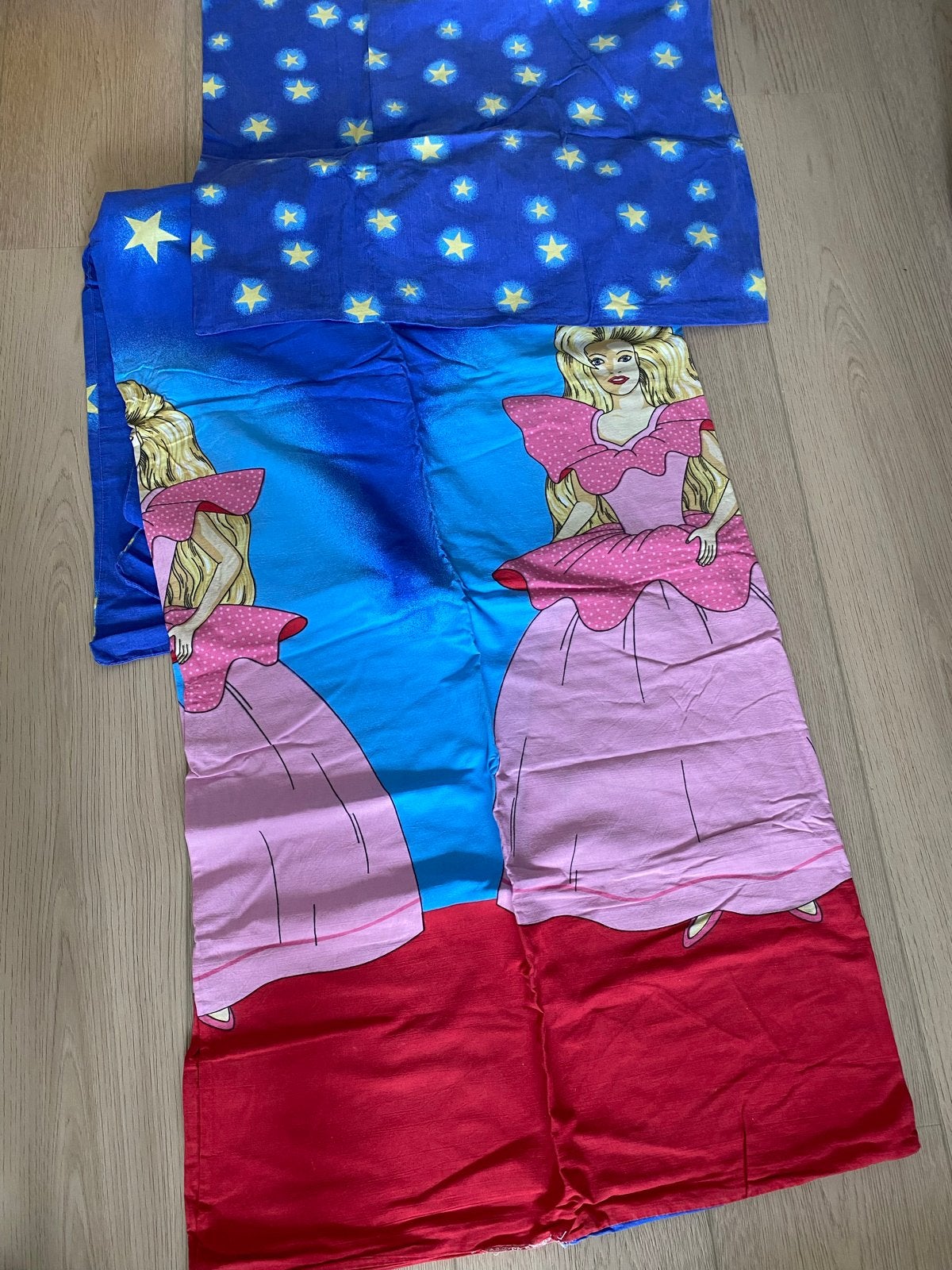 Eenpersoons dekbedovertrek Barbie met sterren, Gebruikt, Ophalen of Verzenden, Meerkleurig, Meisje