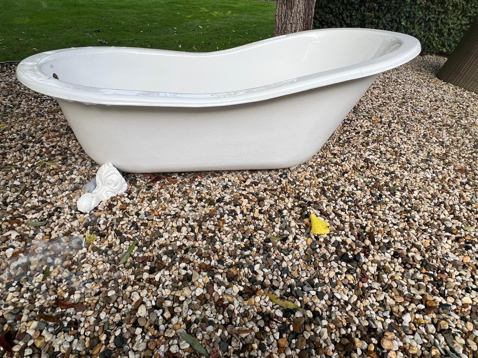 Gietijzeren bad op pootjes, 155 cm lang, begane grond, Ophalen, Gebruikt, Bad