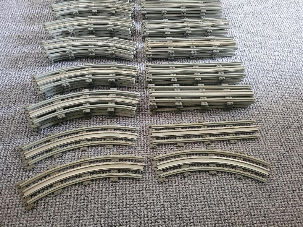 Partij Z311=Lego 12v trein rails, 50x Recht + 54x Bocht, Lego, Lego, Gebruikt, Lego