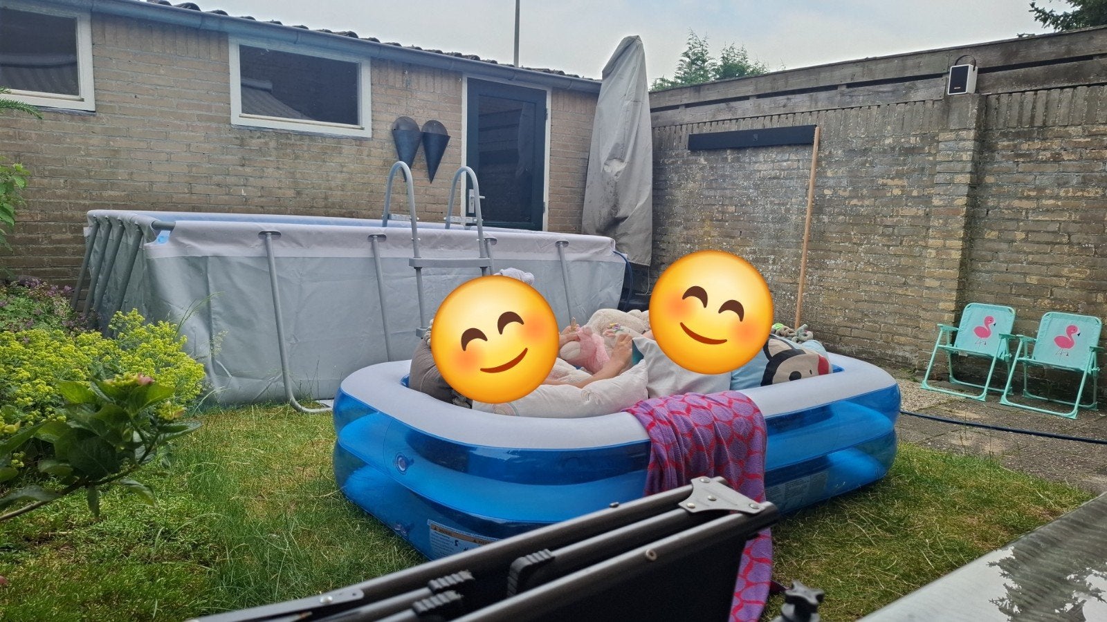 Opblaasbaar badje 1x2m met pomp - ideaal voor de zomer!, Ophalen, Gebruikt, Opblaaszwembad, Minder dan 200 cm