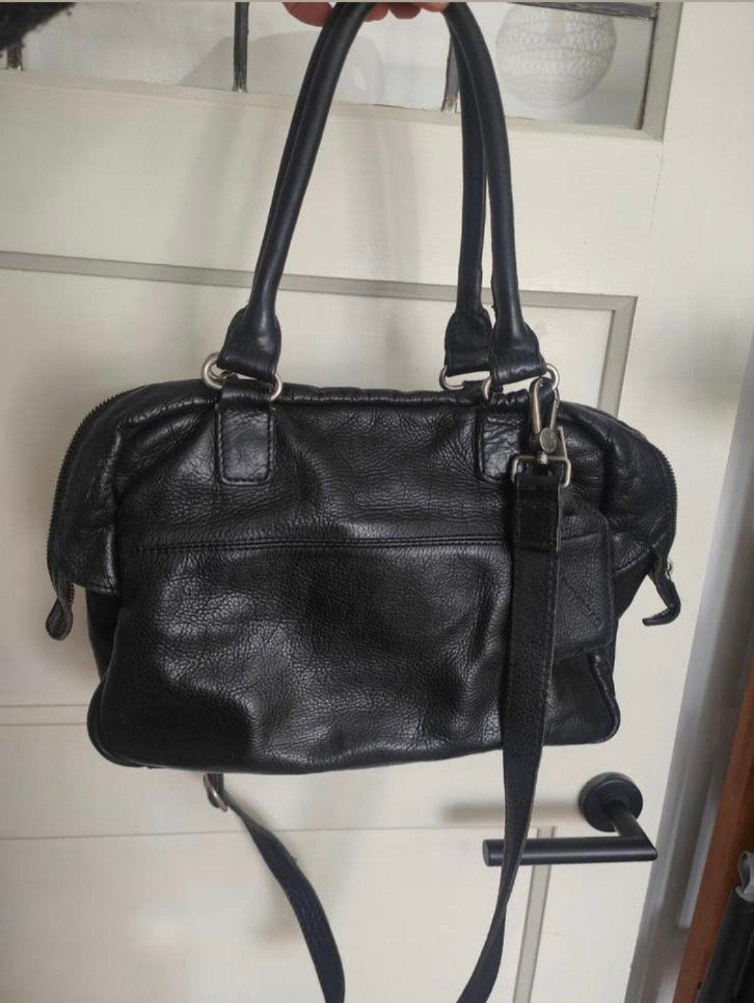 Cowboysbag Handtas Zwart Leer, Sieraden, Tassen en Uiterlijk, Tassen | Damestassen, Ophalen of Verzenden, Zwart, Handtas