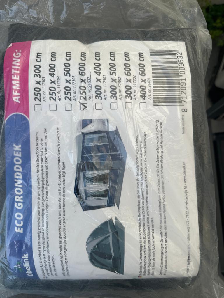 Eco Gronddoek 250 x 600 cm - Nieuw in verpakking, Caravans en Kamperen, Kampeeraccessoires, Ophalen of Verzenden, Nieuw