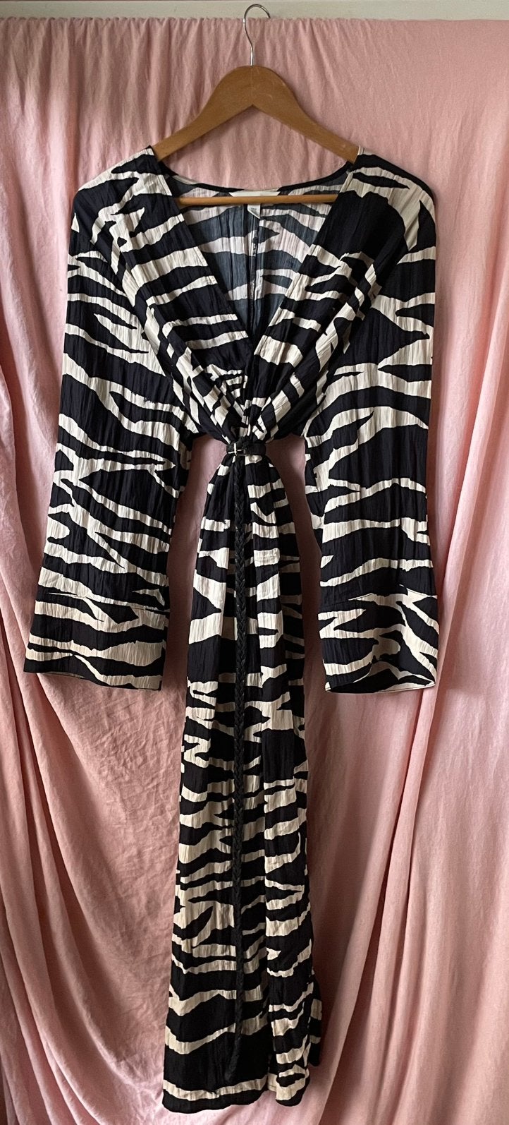 Bohemian Zebra Jurk 💜🩷, Zwart, Maat 46/48 (XL) of groter, Ophalen of Verzenden, Knielengte