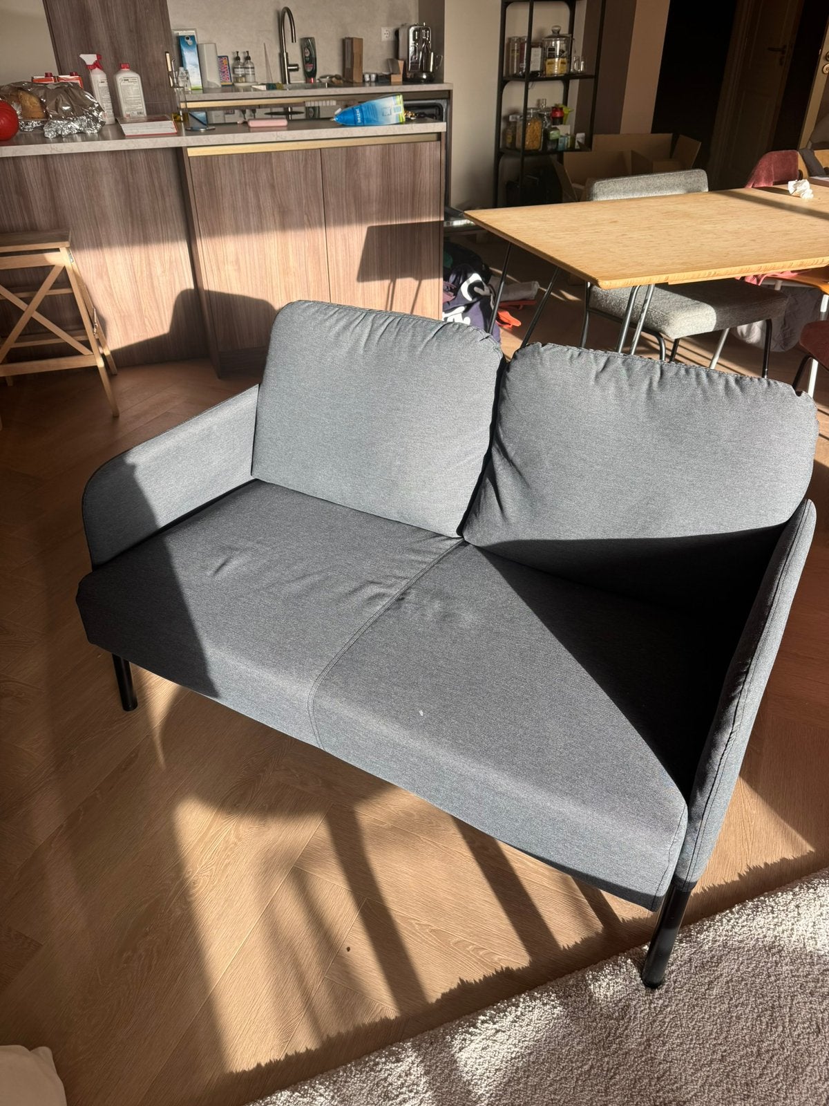 IKEA GLOSTAD bankje donkergrijs, Ophalen, Overige materialen, Minder dan 75 cm, Tweepersoons