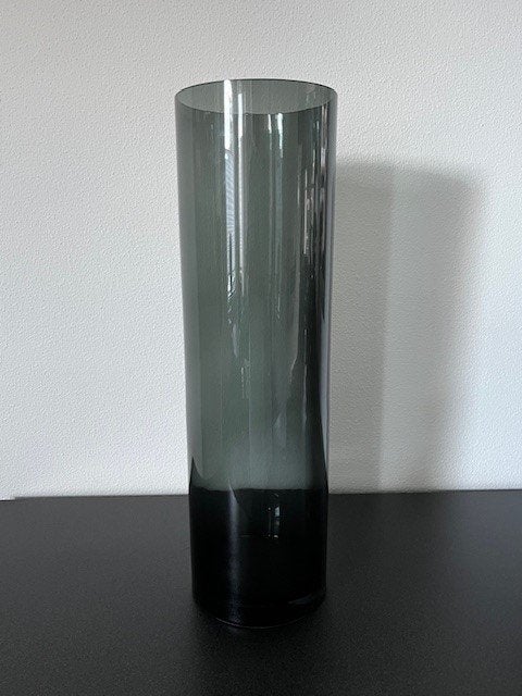 Luxury vaas/windlicht Tube Smoke Grey XL 50 cm Nieuw!, Overige kleuren, Nieuw, Ophalen of Verzenden, Glas