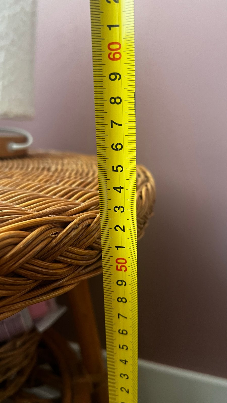 Rotan bijzettafel/ salontafel, Huis en Inrichting, Tafels | Bijzettafels, Ophalen, Minder dan 55 cm, Gebruikt, Rond