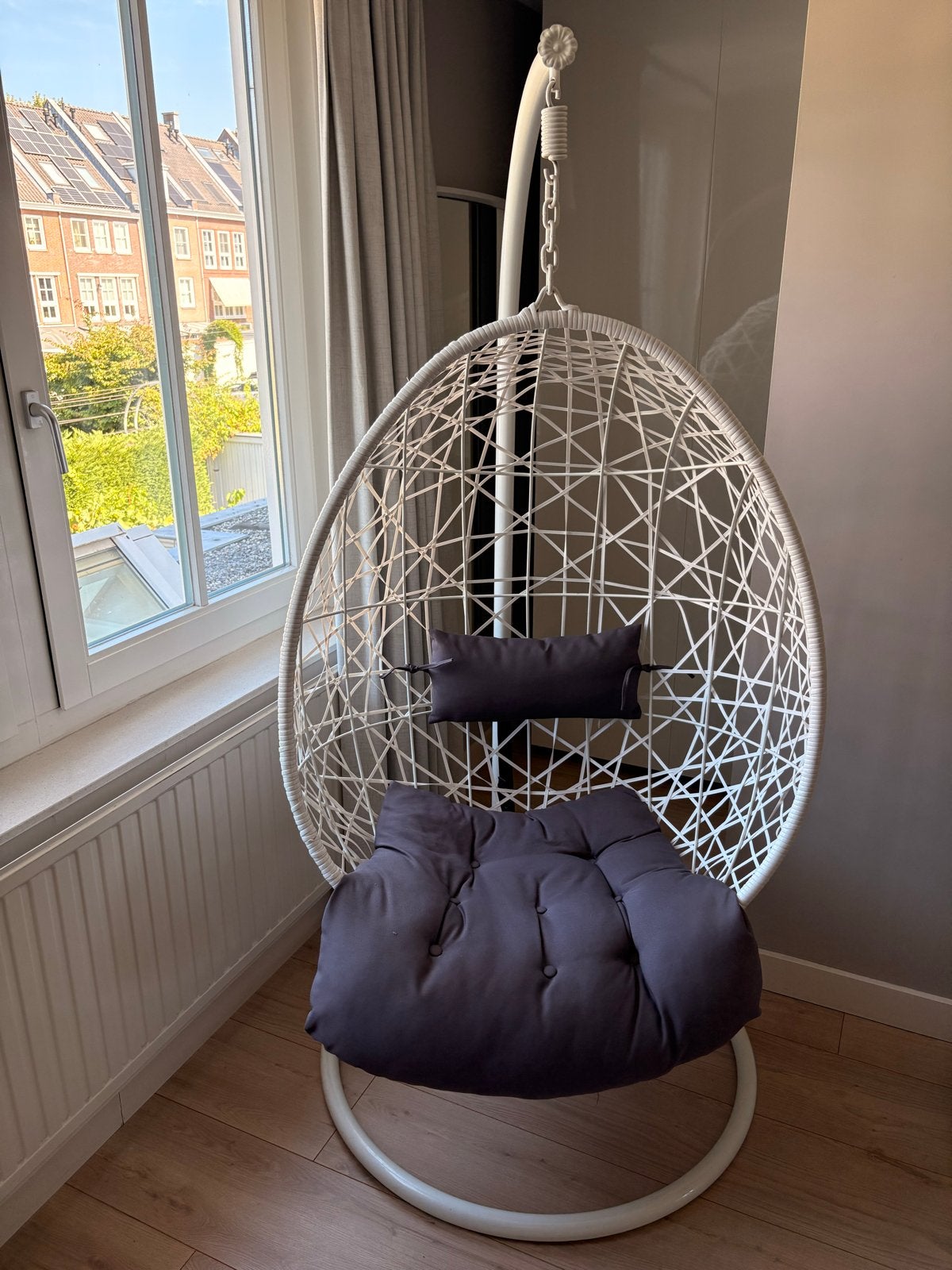 2x Hangstoel, evt. ook los te koop, Huis en Inrichting, Stoelen, Ophalen, Kunststof, Twee, Wit