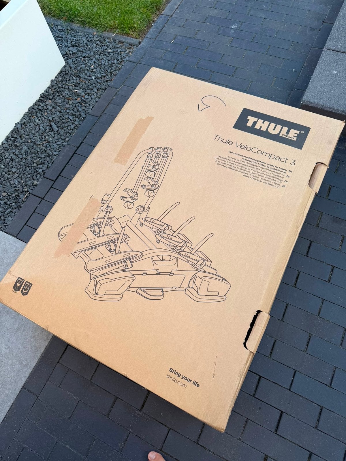Thule VeloCompact 3 fietsendrager (926), Auto diversen, Fietsendragers, Ophalen, 3 fietsen of meer, Zo goed als nieuw, Trekhaakdrager