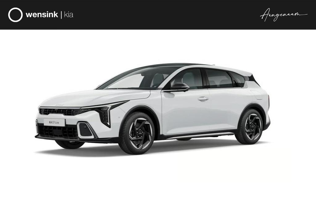 Kia K4 1.0 T-GDi MHEV GT-Line Launch Edition | Glazen schuif, Auto's, Kia, Stof, Automatische klimaatregeling, 116 pk, Wit