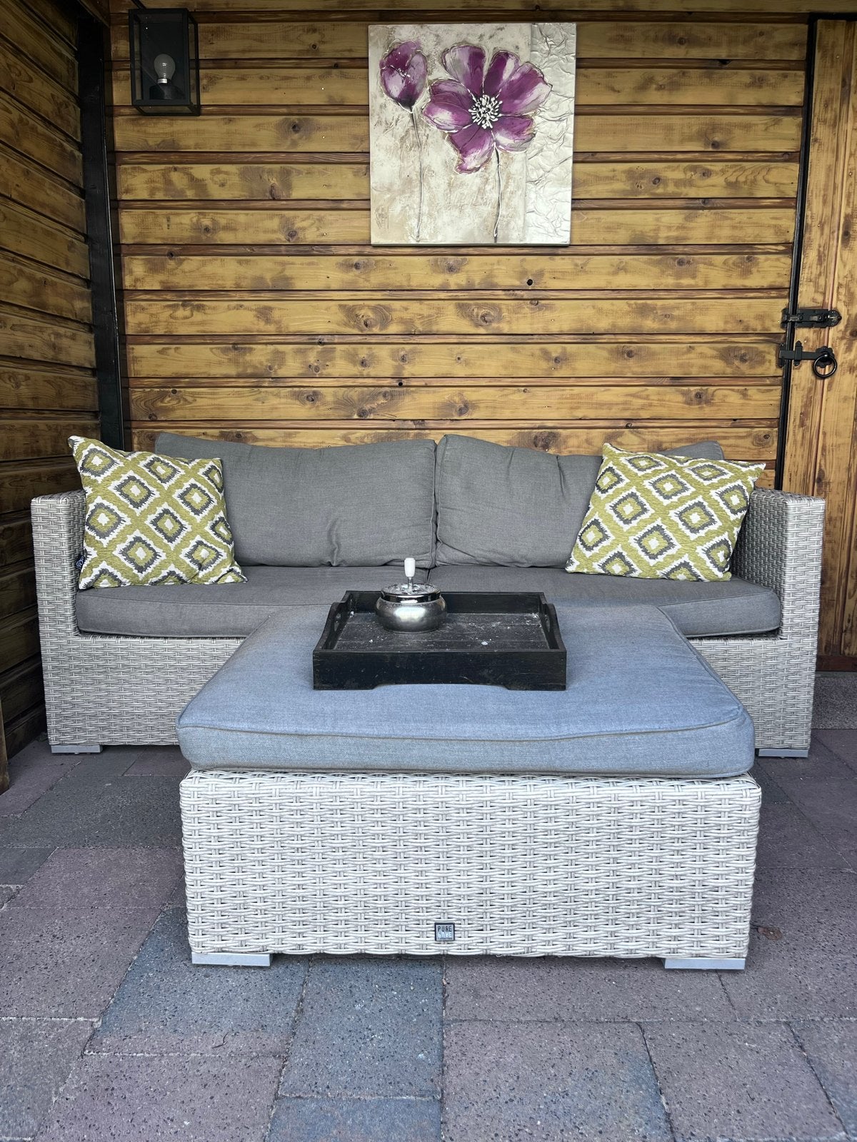 Pure lounge tuinset met poef, Tuin en Terras, Ophalen, Gebruikt, Kunststof, Hocker