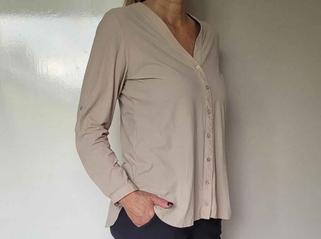 Studio Anneloes Evi blouse M Beige Travelstof top, Kleding | Dames, Blouses en Tunieken, Maat 38/40 (M), Studio Anneloes, Beige